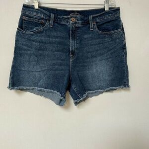 J Crew Mercantile Denim Cut Off Shorts High Rise Stretch Womens size 33